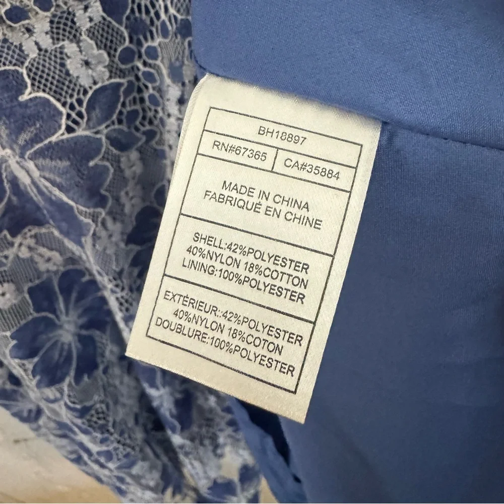 BB Dakota Size 2 V-Neck Blue Lace Dress - Picture 10 of 11